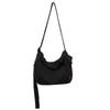 Denim Shoulder Bag For Men And Women With Zipper Pocket Urban Street Style College Casual