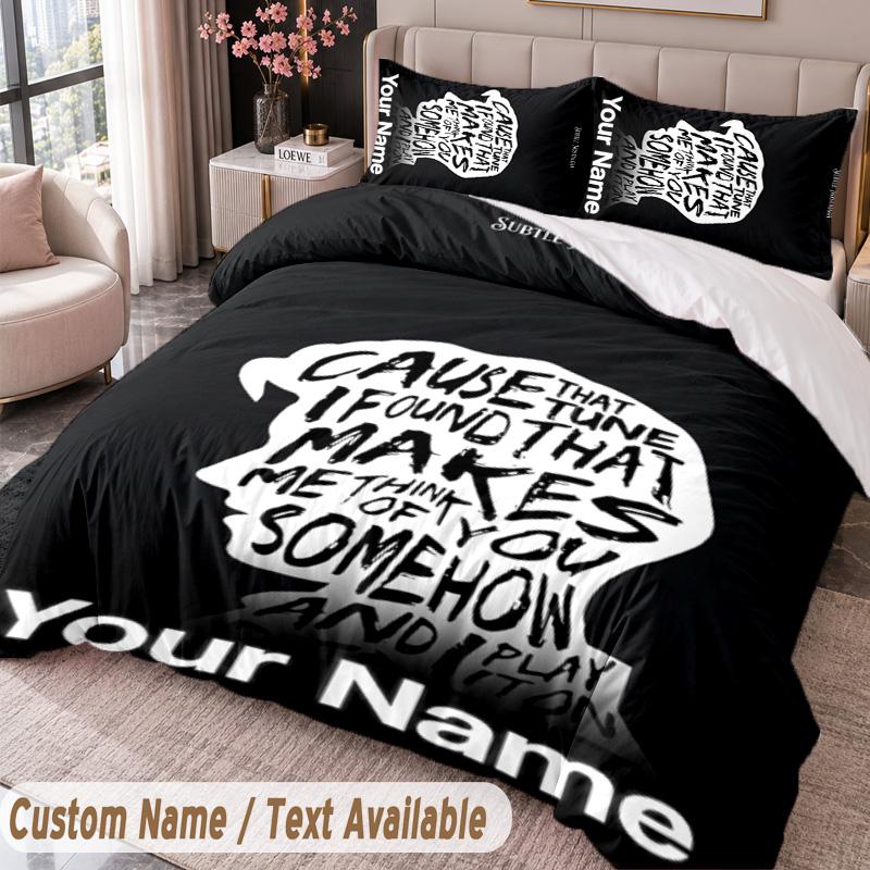 Custom Name Text 3Pcs Bedding Set Arctic Monkeys Duvet Cover And Two Pillowcases
