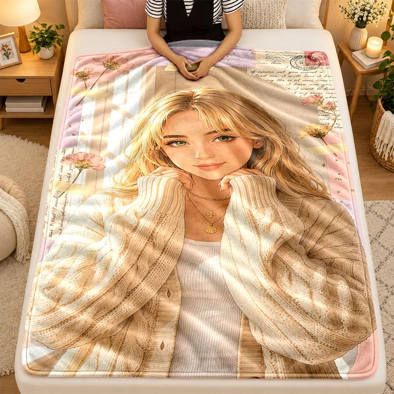Flannel BlanketSabrina Carpenter Warm Soft Throw Blanket for Indoor Sofa Bed Living Room Use
