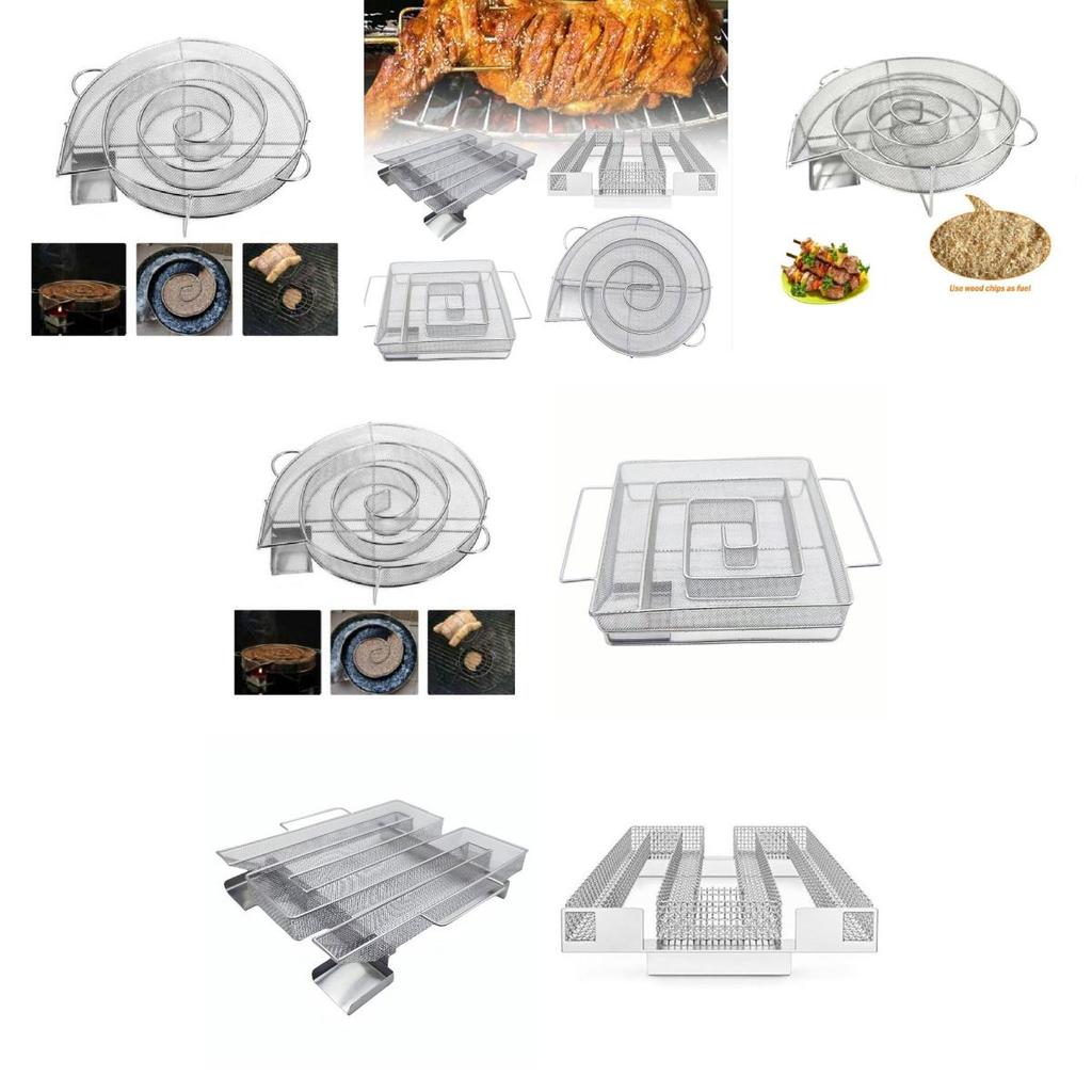 Premium Stainless Steel Round Smoker Tray For Charcoal Barbecue With Versatile Functions
