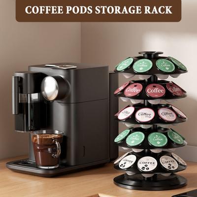 Suport pentru capsule de cafea pentru K Cups Organizator rotativ pentru capsule de cafea Suține 40 de capsule Carousel de capsule de cafea economisitor de spațiu pentru blatul din bucătărie Birou