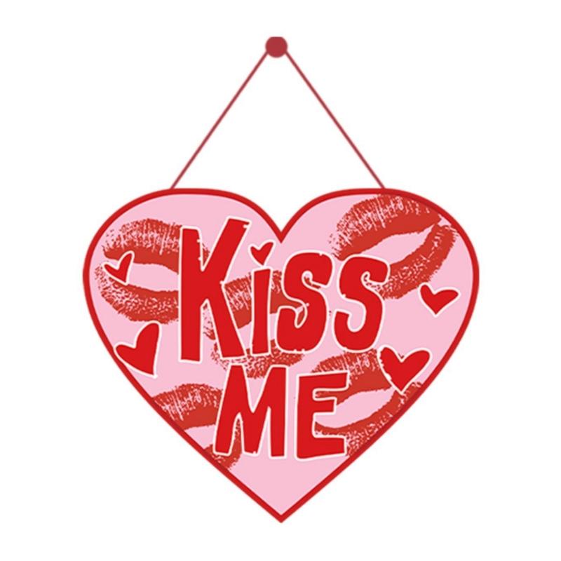 Valentine's Paper Door Hanger for Indoor Outdoor Use Includes Cord Decoration Suitable for Porch Entry