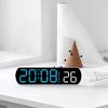Zegar Cyfrowy ze Skokowym Sekundnikiem LED Budzik Wyświetlacz Temperatury Odliczanie Sterowanie Głosowe Zegar Biurkowy Sypialnia