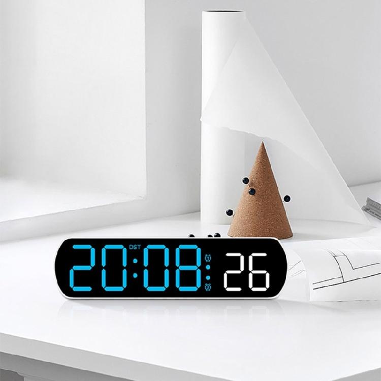 Zegar Cyfrowy ze Skokowym Sekundnikiem LED Budzik Wyświetlacz Temperatury Odliczanie Sterowanie Głosowe Zegar Biurkowy Sypialnia