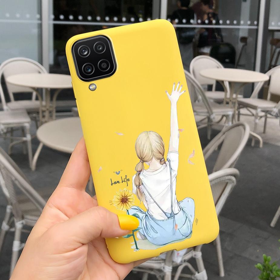Für Samsung Galaxy A12 Hülle M12 F12 Cue Süßigkeiten Bemalte Abdeckung Weiche Silikon Handyhülle Für Samsung A12 M 12 GalaxyA12 Coque Bumper