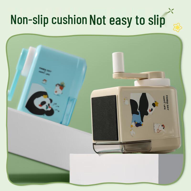 Deli Cartoon Manual Pencil Sharpener with Auto-Feed