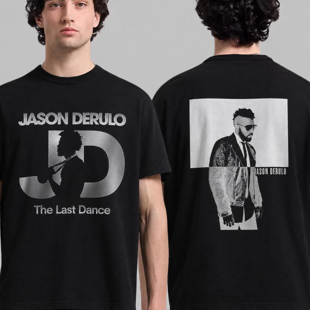 Nueva Camiseta de Algodón Unisex Estilo Hip Hop Y2k Verano Hombres Manga Corta Gráficos de la Gira The Last Dance de Jason Derulo Regalo para Fan