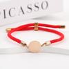 Adjustable 15mm Multi-Color Round Milanese Rope Bracelet with Stainless Steel Cross for Laser UV Printing.