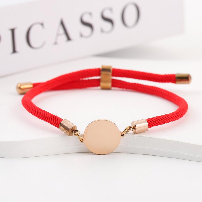 Adjustable 15mm Multi-Color Round Milanese Rope Bracelet with Stainless Steel Cross for Laser UV Printing.