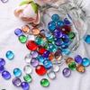 FUTUREPLUSX 80PCS Mini Flat Glass Marbles, Vase Fillers 0.5inch Glass Gems Decorative Beads Pebbles for Aquarium Fish Tank Vase Home Decor
