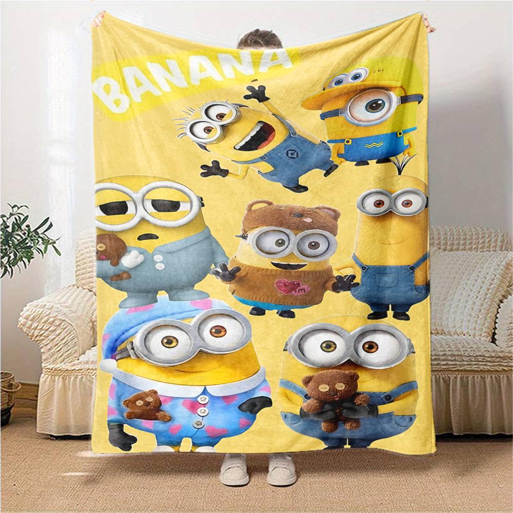 Despicable Minions Bananas Blanket Soft Throw Blanket For Home Bedroom Bed Sofa Travel Office Solid Christmas Blanket