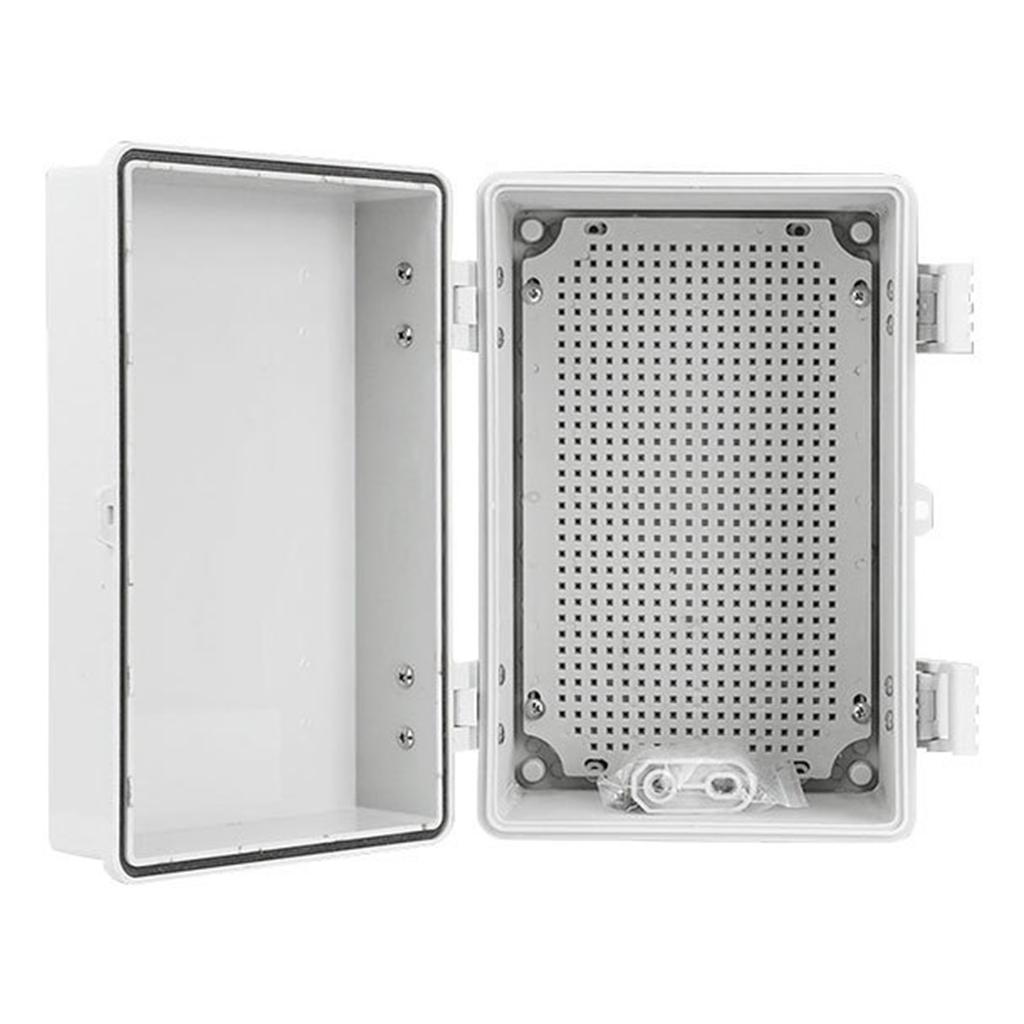 Waterproof Electrical Junction Box Plastic Project Box Enclosure Electronic Instrument Hinge Case with Mounting Plate