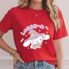 2026 Summer  Casual Soft Cotton Cute Cinnamoroll Magic Wizard Print T Shirt for Women Comfy Summer Top Daily Wear
