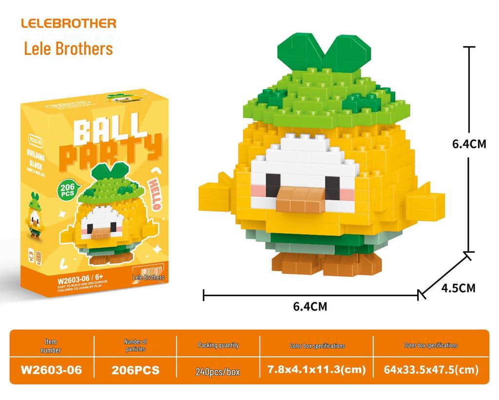 Lele Brothers W2603 Animal Egg Doll Micro Building Blocks for Children's Day Gift