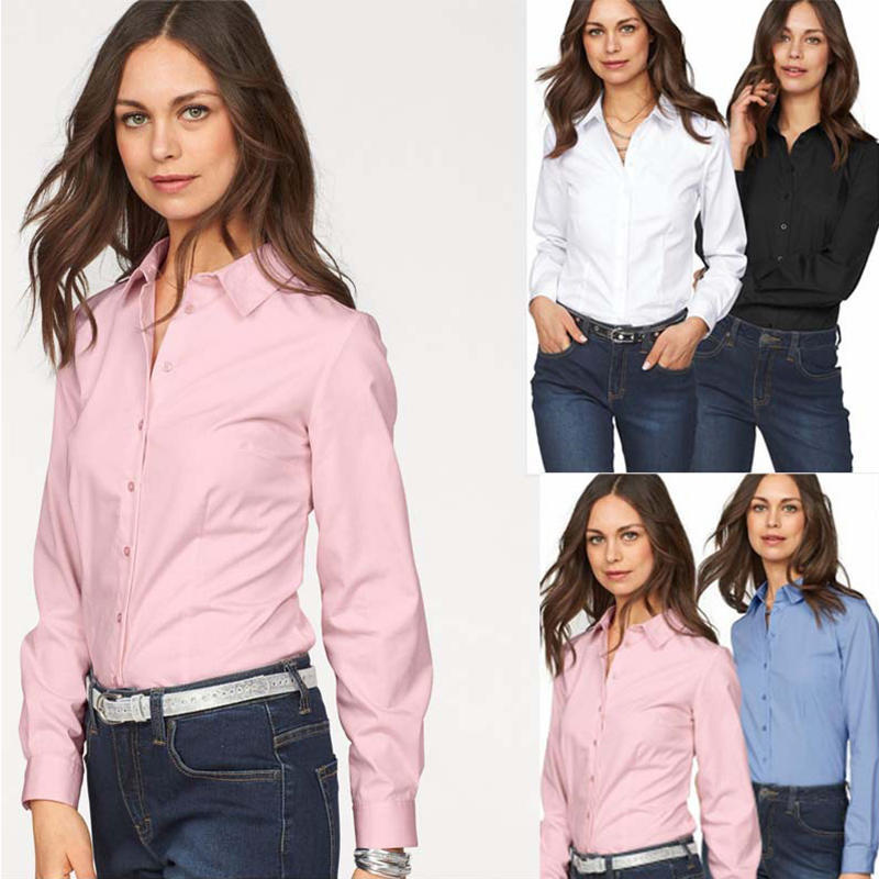 New Womens Long Sleeved Formal Shirt 