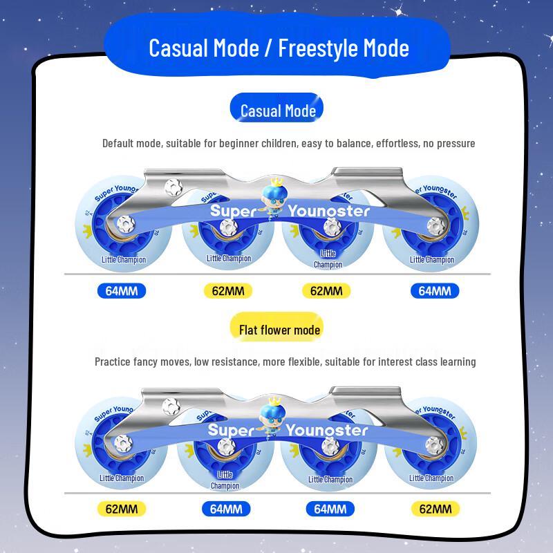 Xiaozhuangyuan Children's Pro Roller Skates with Integrated Alloy Frame