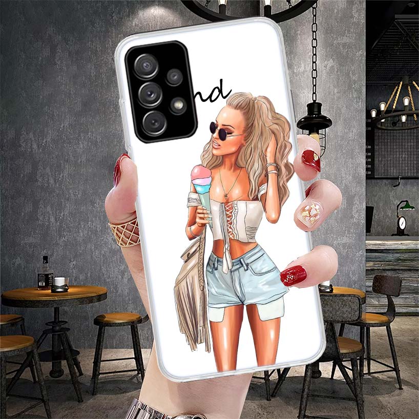 Girls Best Friends Forever BFF Soft Phone Case For Samsung Galaxy A12 A22 A32 A52 A72 A02S A51 A50S A71 A70 A31 A20S Note 20 Ult