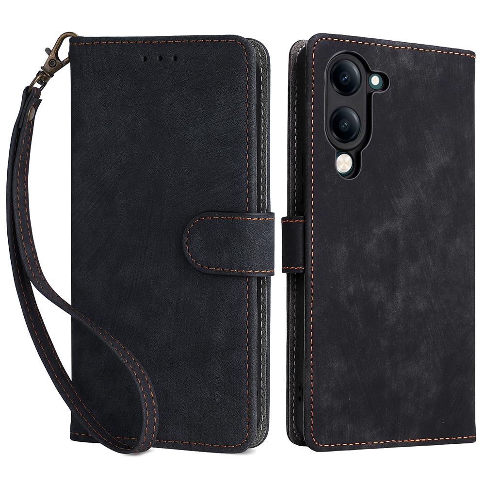 For Vivo Y04 4G/Y29s 5G Case Wallet RFID Blocking PU Leather Cover Viewing Stand