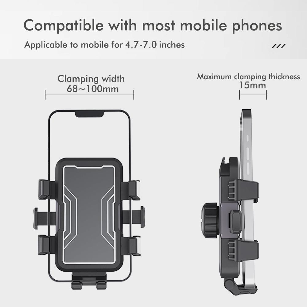 Universal Motorcycle Bike Phone Mount - 360° Rotation Anti-Shock Holder for Cycling, E-Bike & Scooter, One-Second Lock System