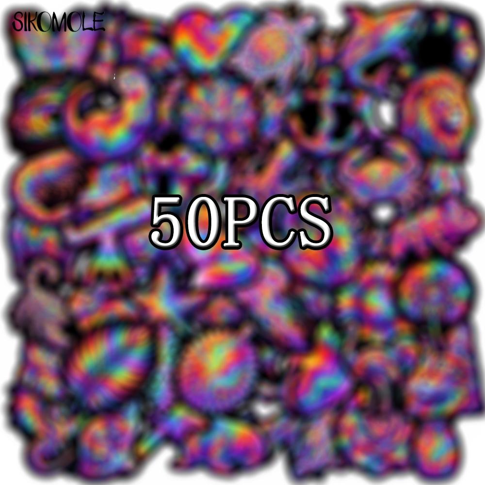10 30 50Pcs Cartoon Rainbow Iridescent Animals Stickers Book Diy Skateboard Guitar Luggage Suitcase Decoration Graffiti Sticker