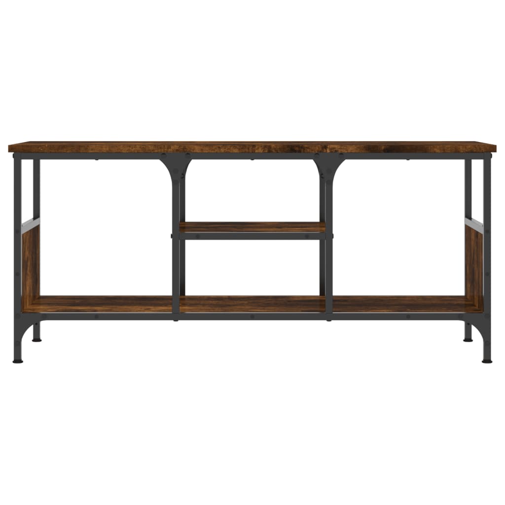 TV Cabinet Smoked Oak 100 x 35 x 45 cm Wood Based Material & Iron