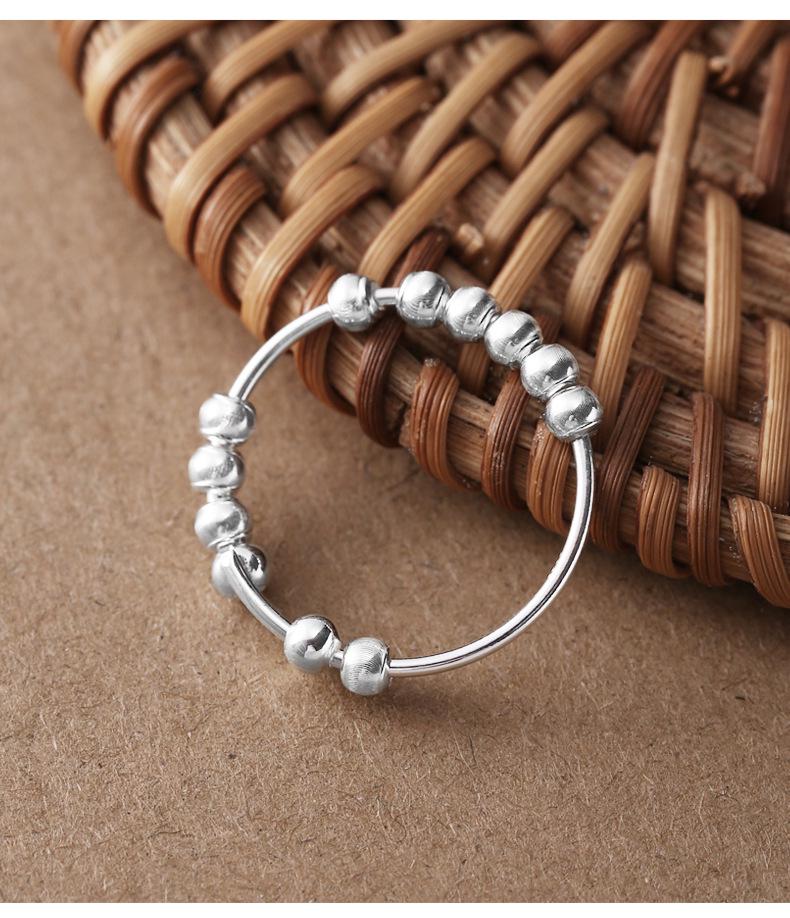 925 Sterlingsilber Perlenring - Elegantes und vielseitiges Damen-Zeigefinger-Accessoire (Helles Silber, Stil J5132)