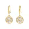 Trendy Round Simple Crystal Dangle Earrings For Women Fashion Sweet Water Drop Pendant Earring Girl Party Birthday Jewelry Gift