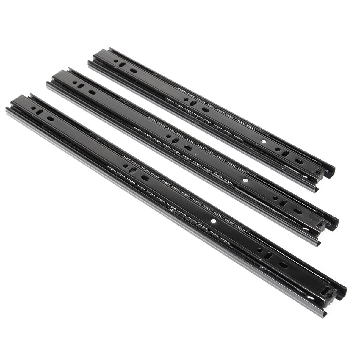 

3 Section Soft Close Ball Bearing Drawer Slides Full Extension Side Mount Runner Damping Buffer Cabinet Rails 11/13/15inches 11inches