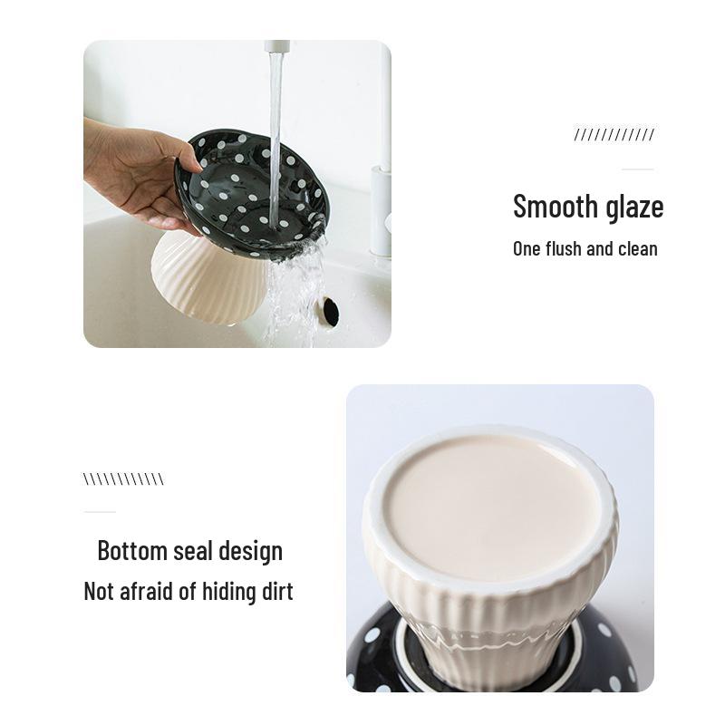Ceramic Elevated Cat & Dog Bowl - Anti-Tip Design for Cervical Spine Protection - Food & Water Bowl