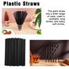 8mm*230mm Black Plastic Straws (disposable) PP Material Cocktail Straws DIY For Coffee Shop Bar Birthday Engagement Party U3C5