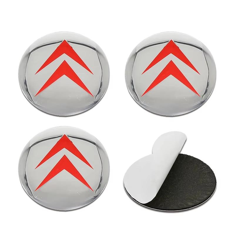 CITROËN 56mm Wheel Center Caps Stickers 3D Alloy Logo Emblem Badge Hub Decal for C3 C4 C5 C6 Berlingo Picasso (Set of 4 Pcs)