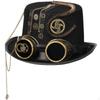 Steampunk Top Hat Ornate with Goggles Gears Decoration for Costume Event, Party 5859cm