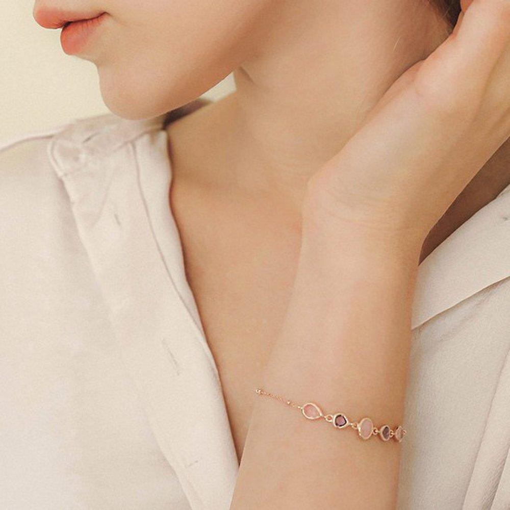 J.Lauren Rose Gold Amethyst Gemstone Cubic Silver Bracelet B0941