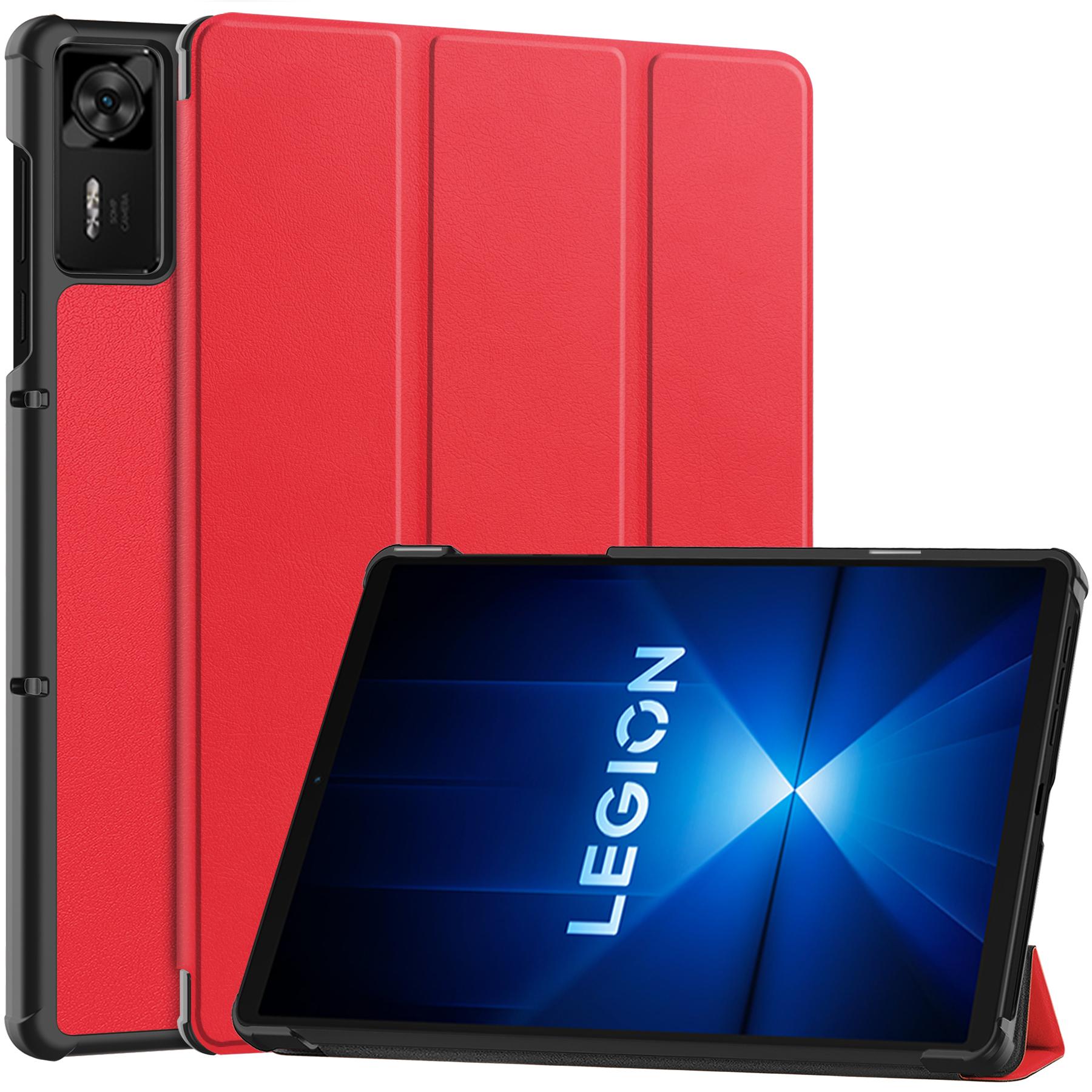 

For Lenovo Legion Y700 Gen 4 Case Anti-Drop Leather Stand Tablet Cover Red