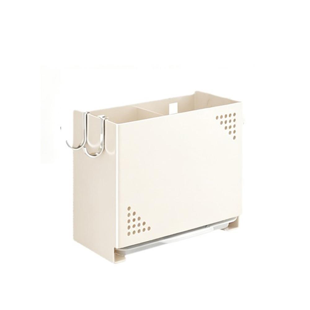 

Wall Mounted Cutlery Drying Basket Large Capacity Utensil Drying Rack Chopsticks Cage for Kitchen Beige 2 Grids