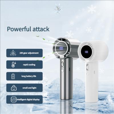 100 Speed Super Quiet USB Rechargeable Portable Handheld Fan with Digital Display Powerful Airflow