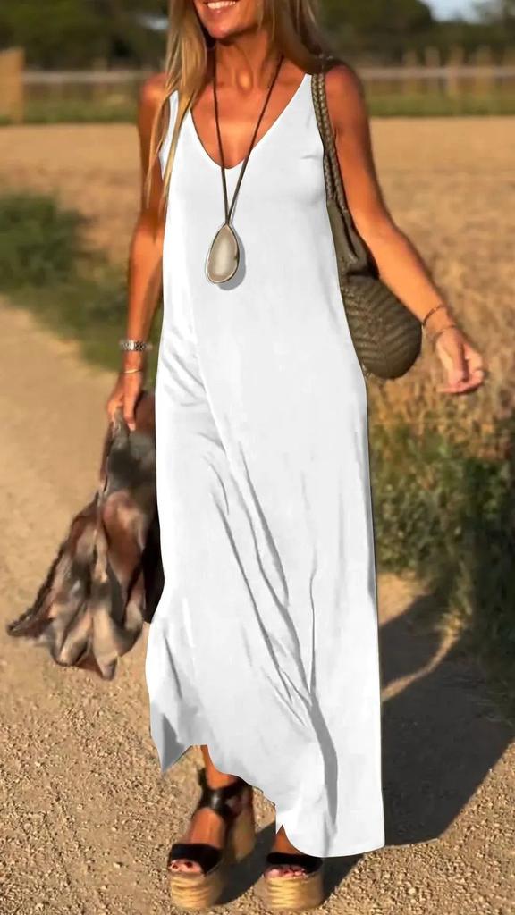 Womens Summer V Neck Tank Dress With Stripes And Beads For Casual Travel