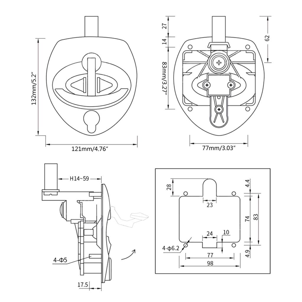 1 buc RV Cabinet Lock Remorcă Cabin Door Lock Sertar Lock Lock pentru mobilă Înlocuire Lock și Chei