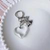 Elegant Heart Key Rings Bag Decoration Alloy Keychain Jewelry for Bag Car Key