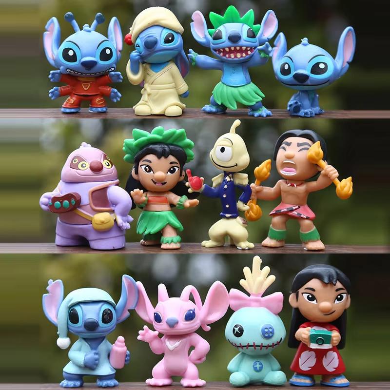 MINISO 12 Stück/Set Stitch Figur Spielzeug PVC Figur Sammelmodell Spielzeug für Kinder Geburtstagsgeschenk