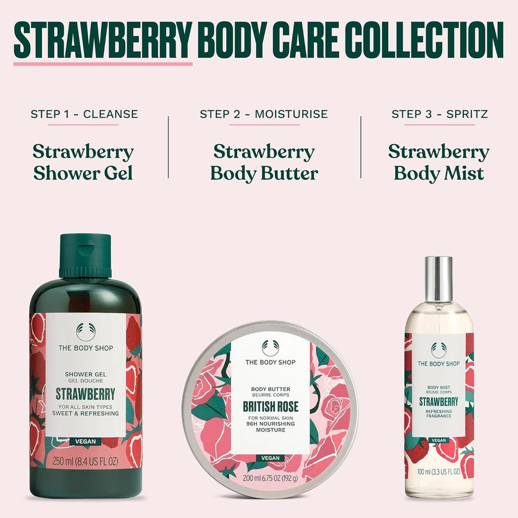 The Body Shop Strawberry Body Mist 100 ml Long Lasting Fruity Scent Refreshing Body Spray