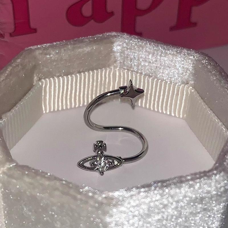 1Pc Star Surround Planet Spiral Stainless Steel Ear Bone Nail For Women   Zircon Earrings Accessories Jewelry