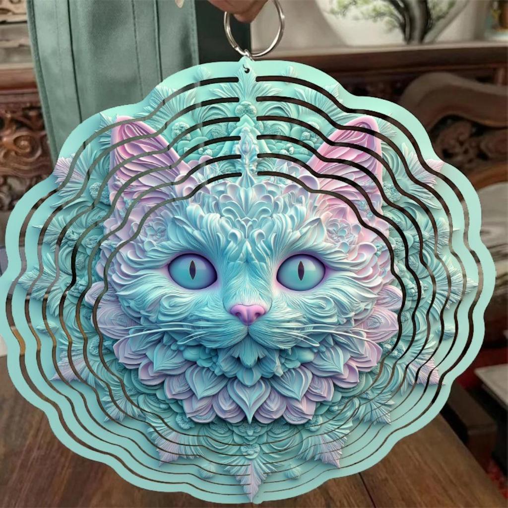 Outdoor Metal Wind Chime 25.4 cm Double Sided Colorful Rotating Hook Wind Powered Decor for Patio Yard Garden Birthday Gift