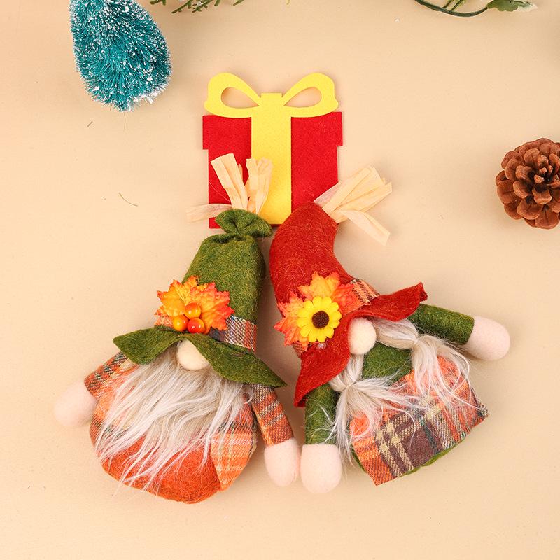 Thanksgiving Faceless Old Man Gnome Doll Pendant - Harvest Festival Decor