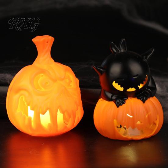 Indoor Halloween Party Lighting Night Light, Flameless Pumpkin LED Lamp, Decorative Vivid Tabletop Figurine Atmosphere Light for Holiday Home Decor