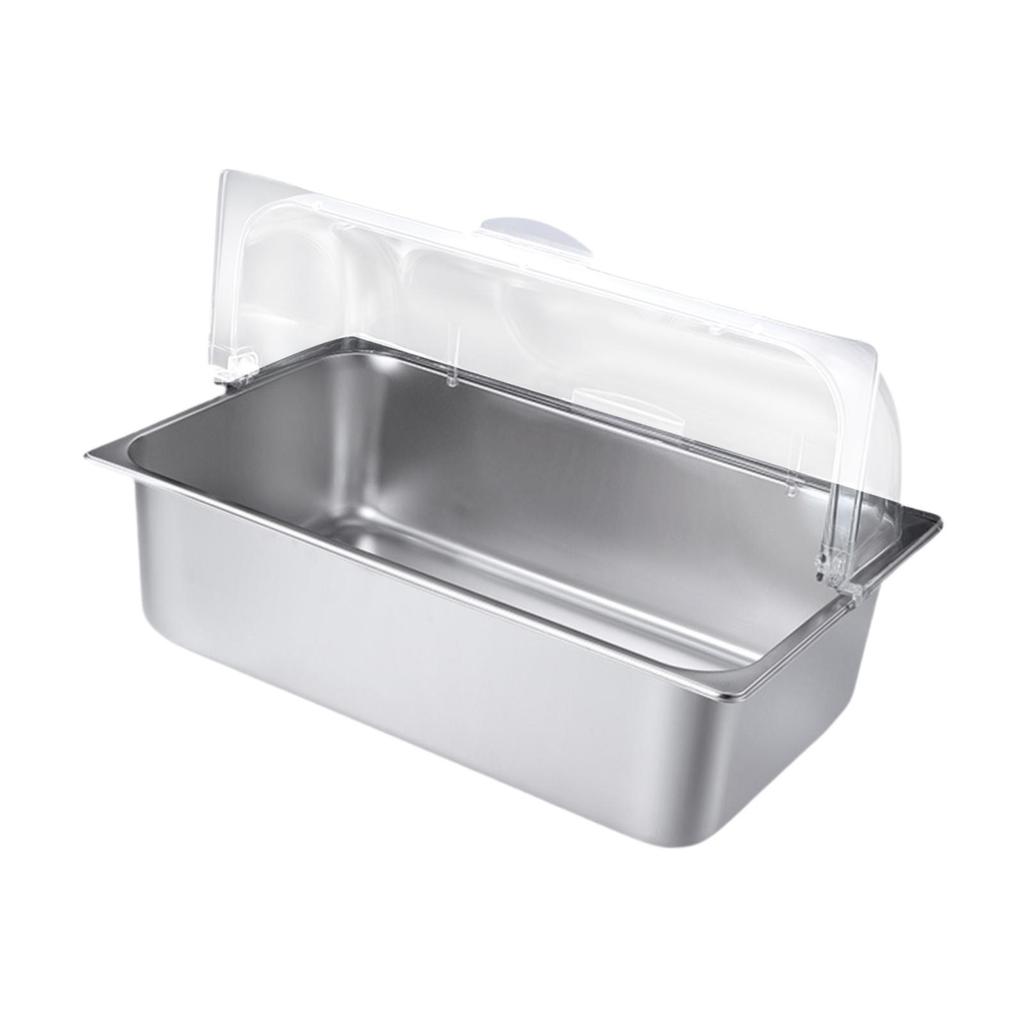 Buffet Chafing Dish Stainless Steel Food Server Chafer Tray with Double-Sided Flip Lid And Ice Packs