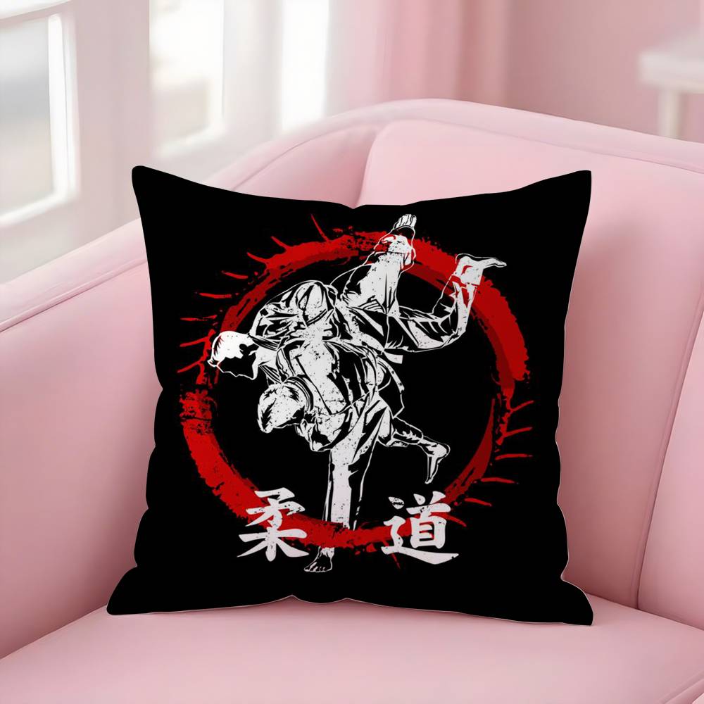 Sports Judo Martial Arts Pillow Case Sofa Short Plush Double-Sided Hd Printing Room Home Office Gift Cushion Cover