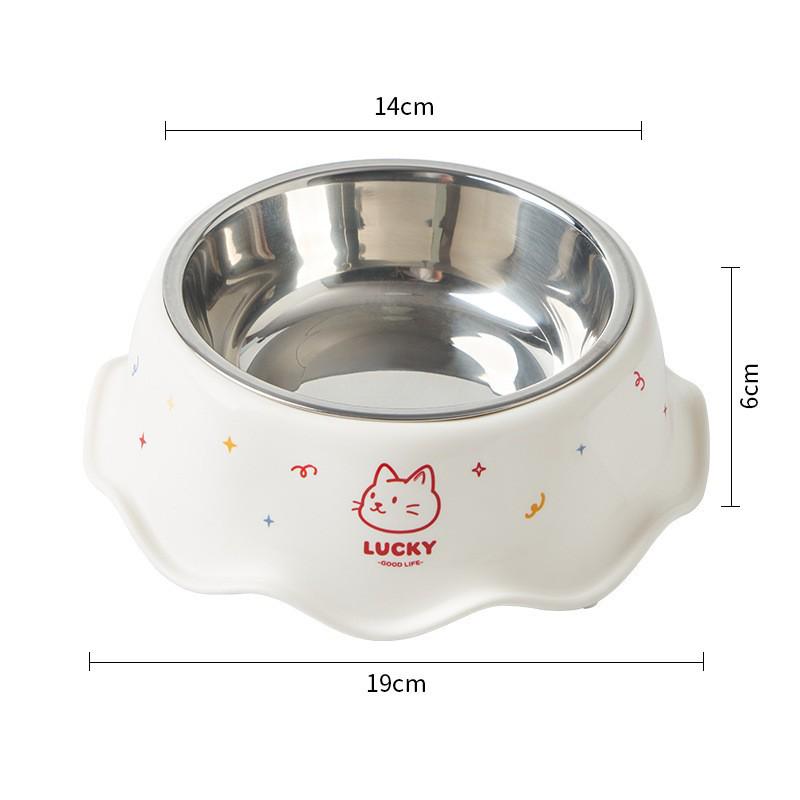 High-Leg Stainless Steel Cat Bowl - Anti-Tip, Neck Protection, Macaron Colors for Cats & Kittens