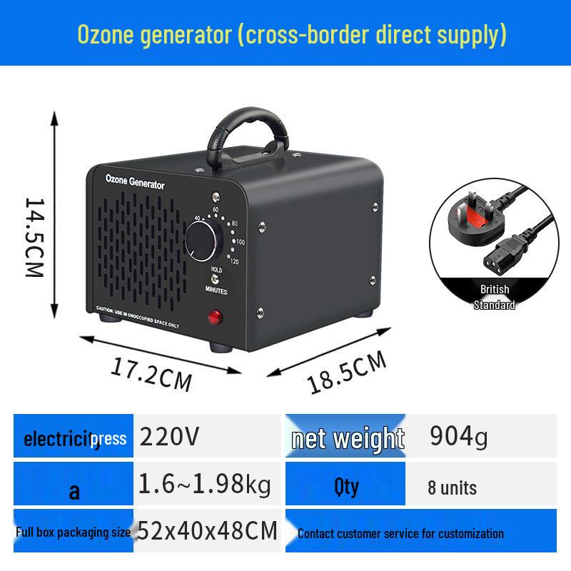 UK Ozone Generator Air Purifier for Odor Removal and Disinfection In Bathrooms and New Homes