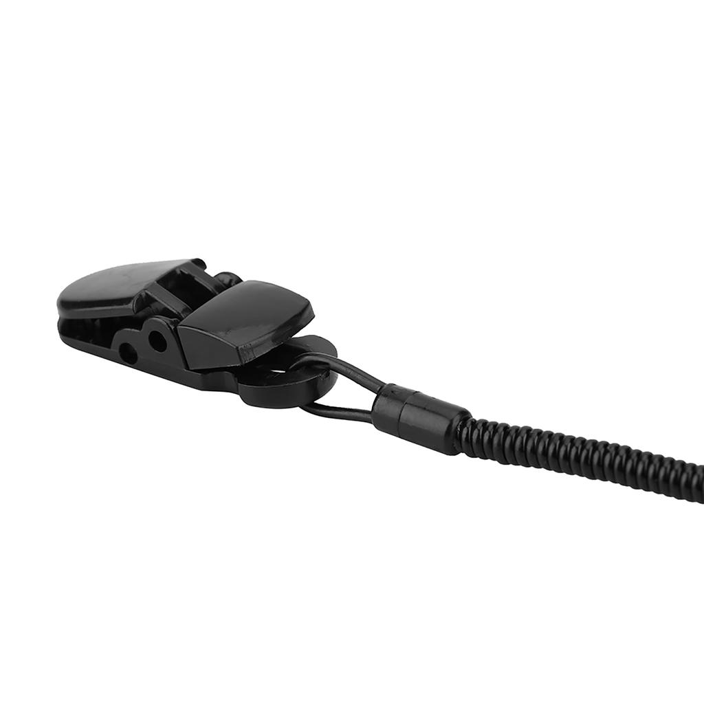 3pcs Black Retainer Hat Clip for Fishing Apparel Holder and Coiled Cord Leash Sailing Hat Clip
